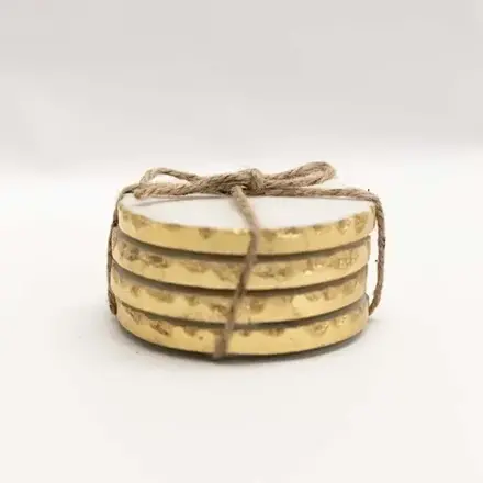Mary Square Coasters Marble & Gold (set of 4)     37691