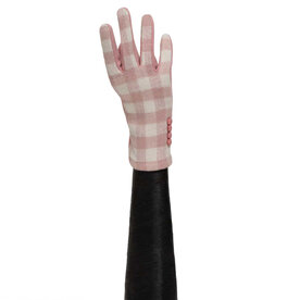 Trezo PINK AND CREAM PLAID GLOVES WITH 4 BUTTONS   X8073