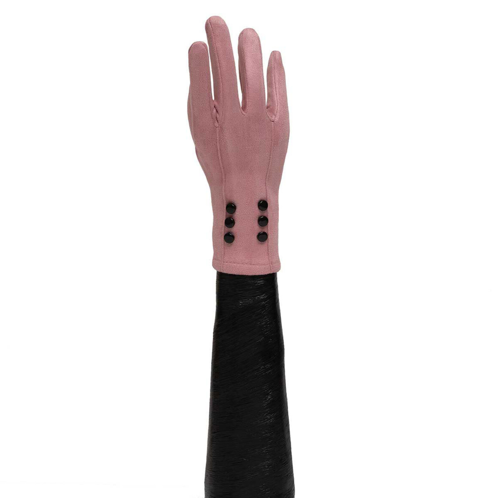 Trezo PINK GLOVES WITH 6 BLACK BUTTONS    X8090 loading=