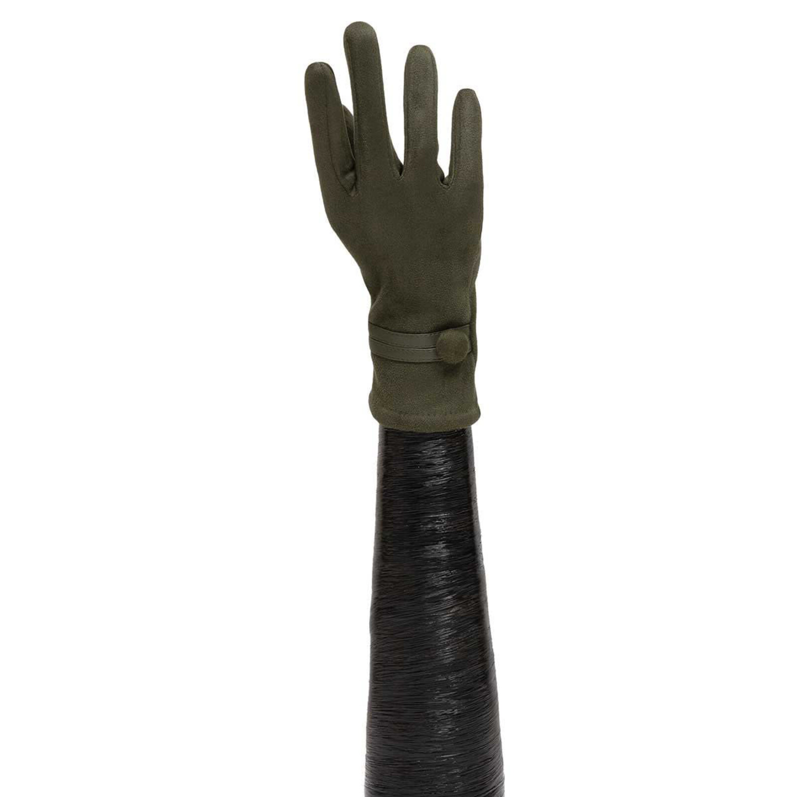 Trezo OLIVE GLOVES WITH STRAP AND BUTTON   X8076 loading=