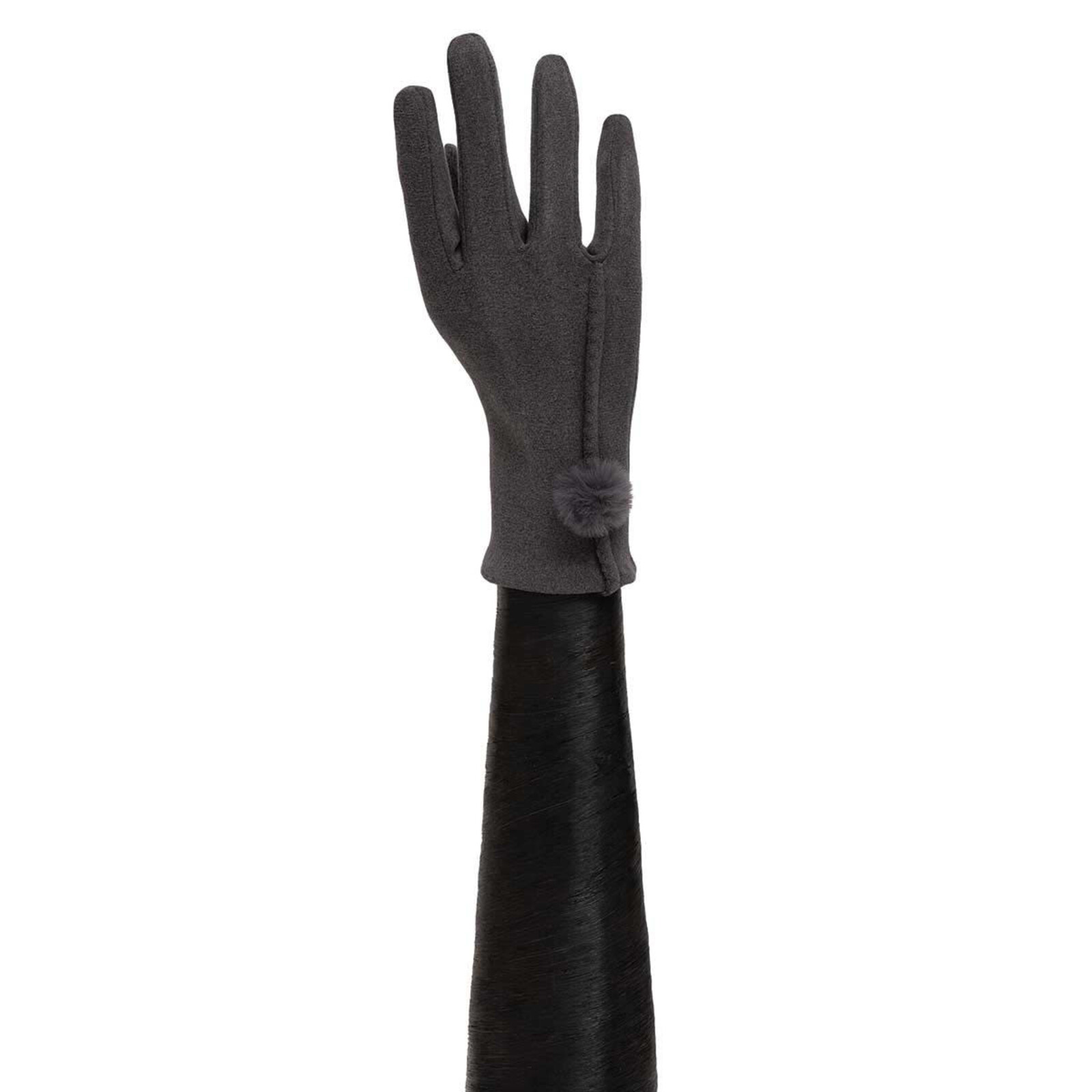 Trezo GREY GLOVES WITH GREY PUFF BALL   X8083 loading=