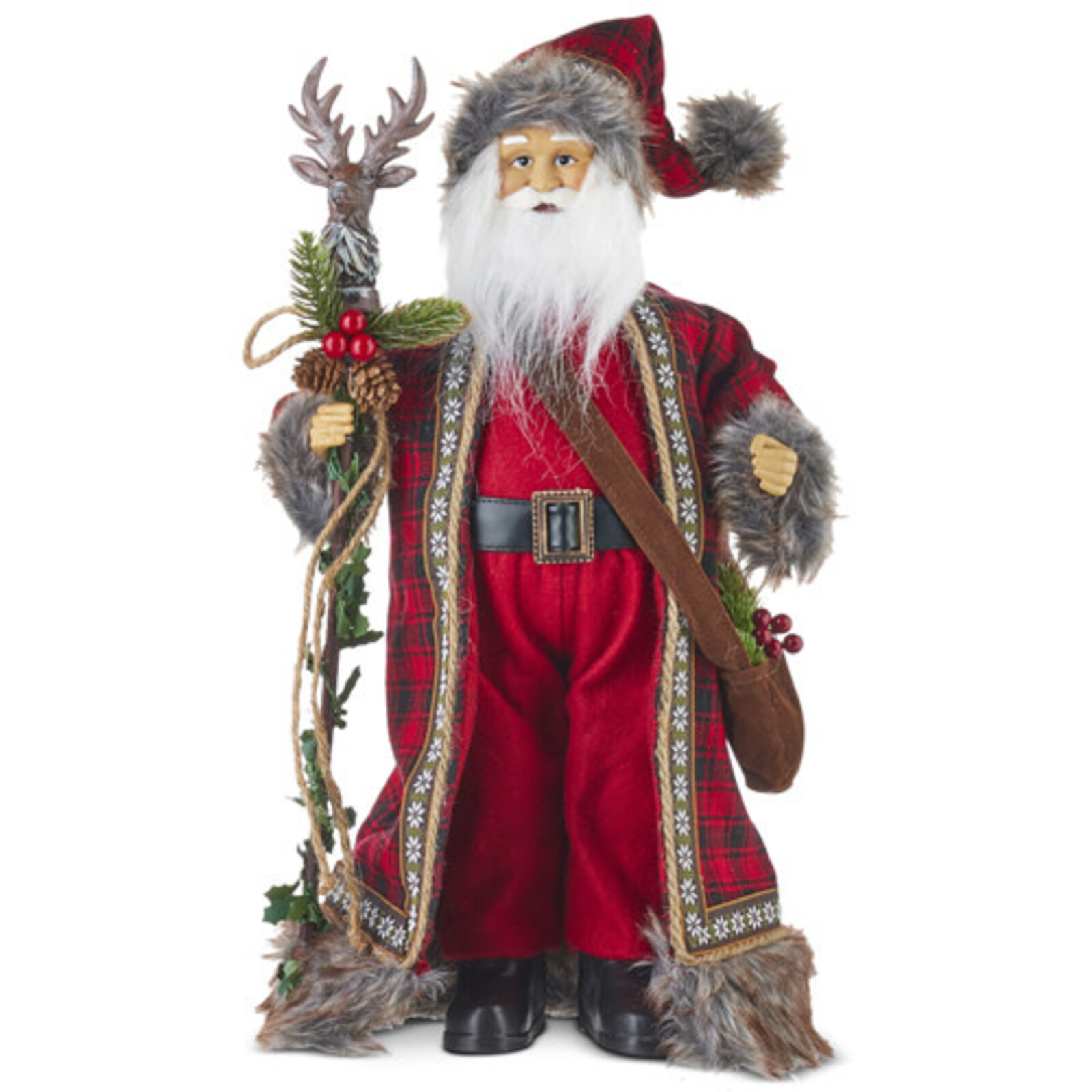 RAZ Imports Inc. 18" Santa with Reindeer Staff  4115523 loading=