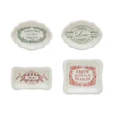 Creative Co-Op 4-1/2"L x 3-1/2"W Stoneware Dish with Saying  XS1395A