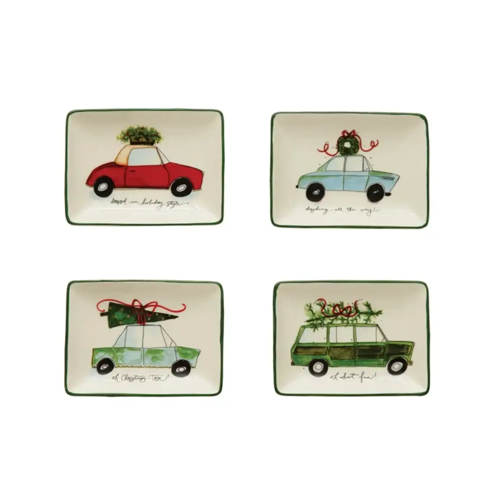 Creative Co-Op Stoneware Dish Holiday Sayings  XS0592A loading=