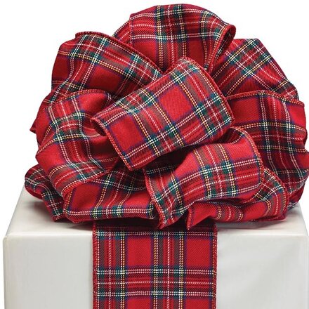 Burton + Burton #100 RED TARTAN PLAID RIBBON    9734154