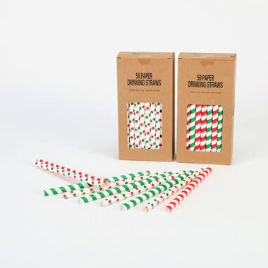 One Hundred 80 Degrees Christmas Straws, Boxed St/50,    EM2255