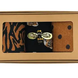 Sixton London Tiger Black Sock Box  Bumble bee