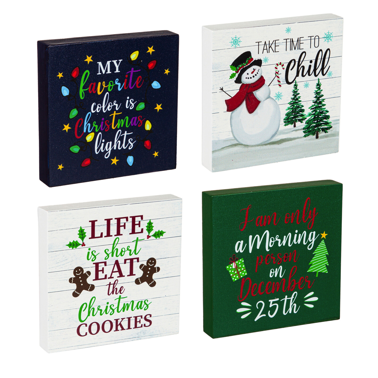 Evergreen Enterprises 4" Wood Square Tabletop Sign with Message   7TSW004 loading=