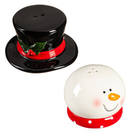 Evergreen Enterprises Ceramic Stacked Snowman  Salt & Pepper Shaker Set 3SPC076