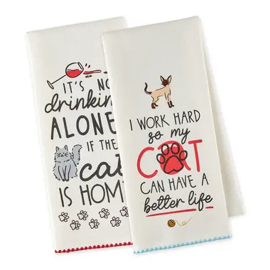 Design Imports DII Kitten Around Dishtowel 755289