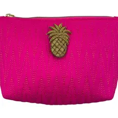 Sixton London Bright Pink Large  Makeup Bag with Pineapple  oi_du5y6h4vyf