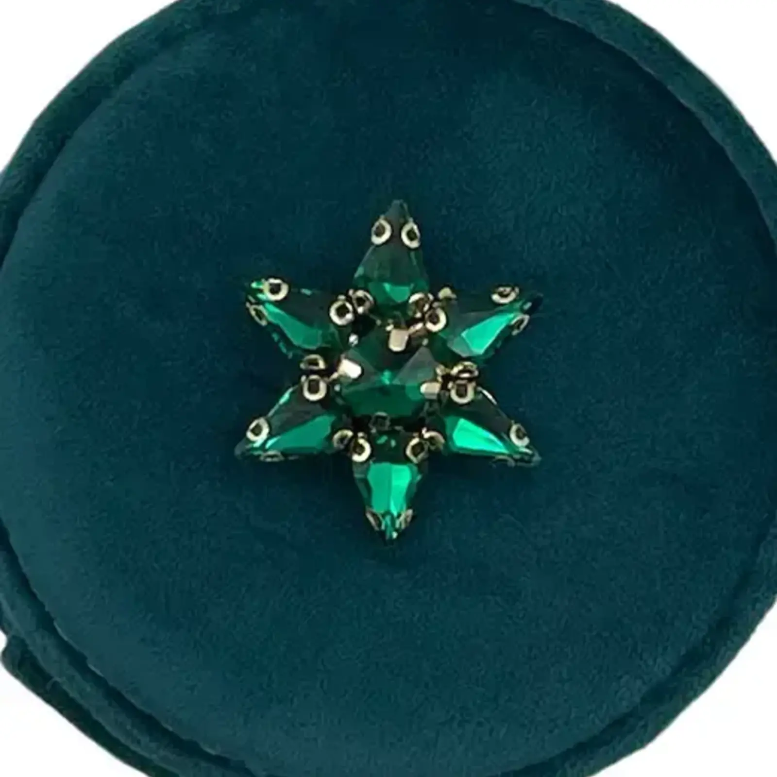 Sixton London Jewelry Travel Pot Velvet Teal   with Sparkle Star loading=
