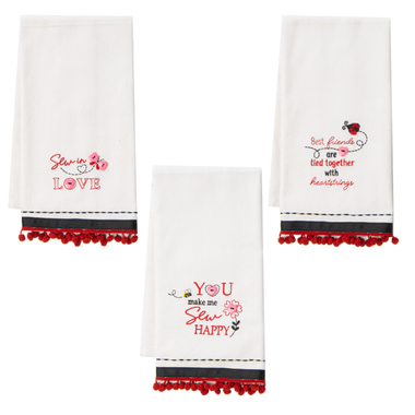 Ganz Sew in Love - Embroidered Tea Towel  ER71317
