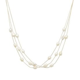 Meghan Browne Necklace-MULTI LAYERED GOLD  WITH STATIONED PEARLS    DILB-GP