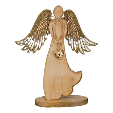 Regal Art & Gift Woodland Angel Decor Beaded - 15"     20524