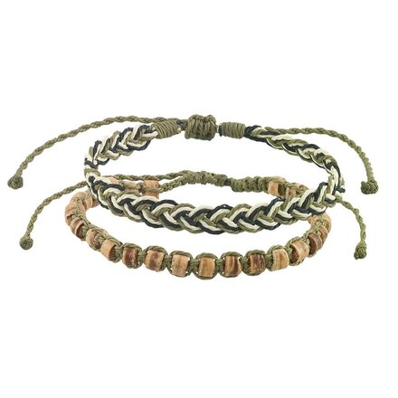 VivaLife Coco Bead & Braided Bracelet~Set of 2     0203386
