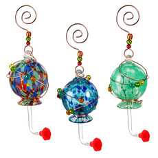 Evergreen Enterprises Spotted Glass Hanging Mini Hummingbird Feeder  2HF351