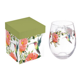 Evergreen Enterprises 17oz. Stemless Glass w/ Gift Box, Hummingbird   3SL1071