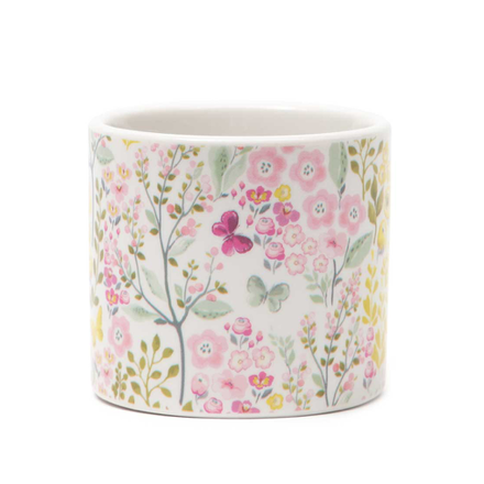 Meravic Floral Garden Porcelain Pot White Small