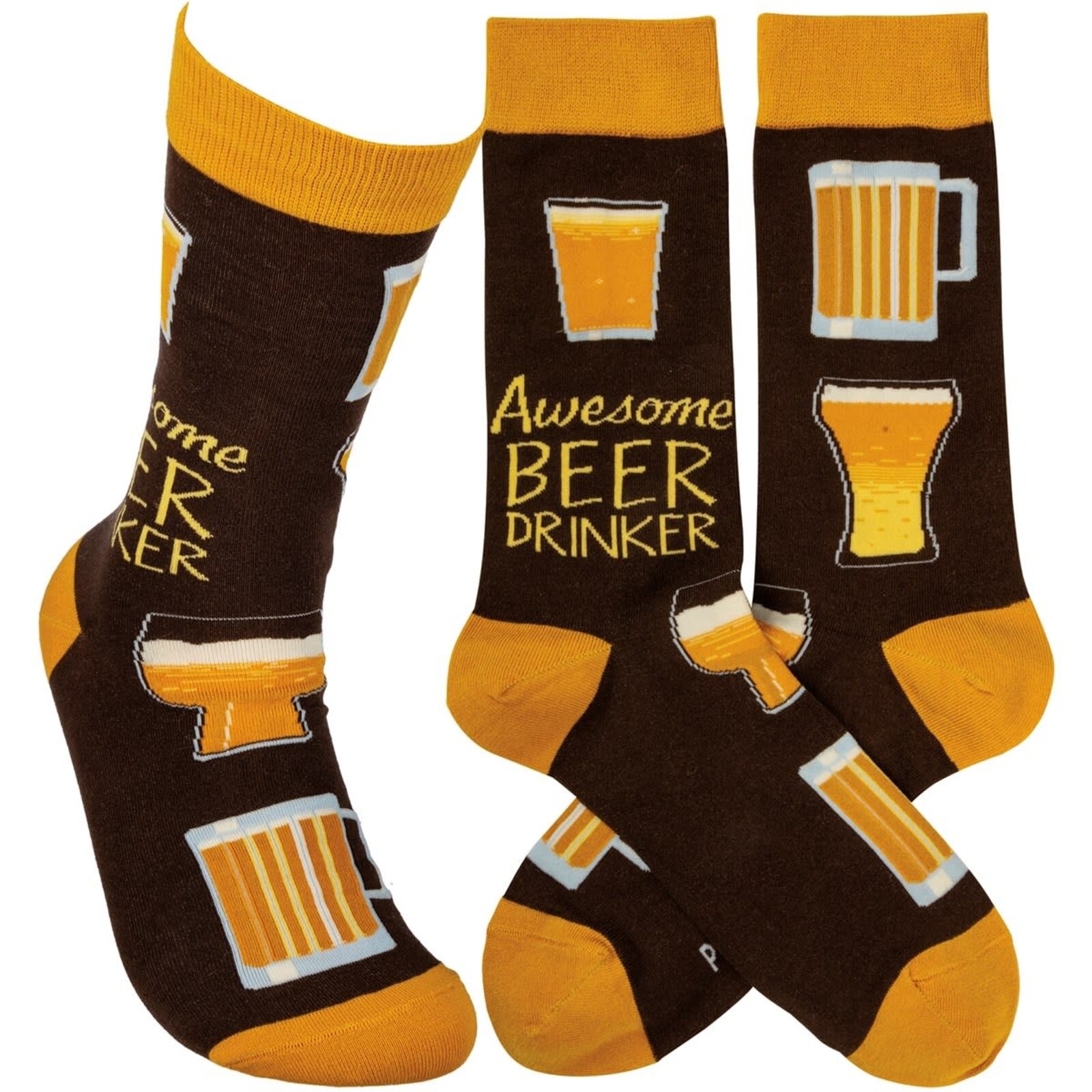Primitives by Kathy Awesome Beer Drinker Socks109640 loading=