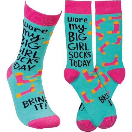 Primitives by Kathy Wore My Big Girl Socks Today Bring It Socks   101524