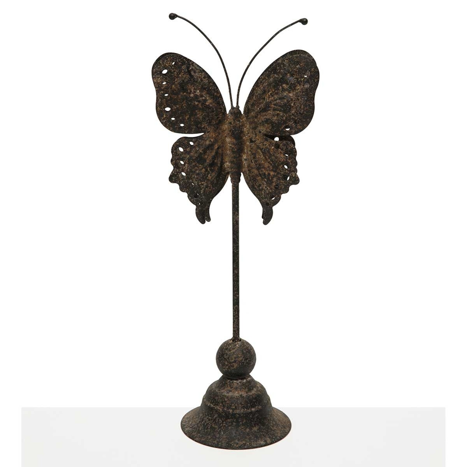 Meravic BUTTERFLY ON STAND  AGED BRONZE METAL   A3632 loading=