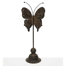 Meravic BUTTERFLY ON STAND  AGED BRONZE METAL   A3632