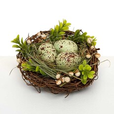 Meravic TWIG NEST WITH GREEN EGGS    T5370