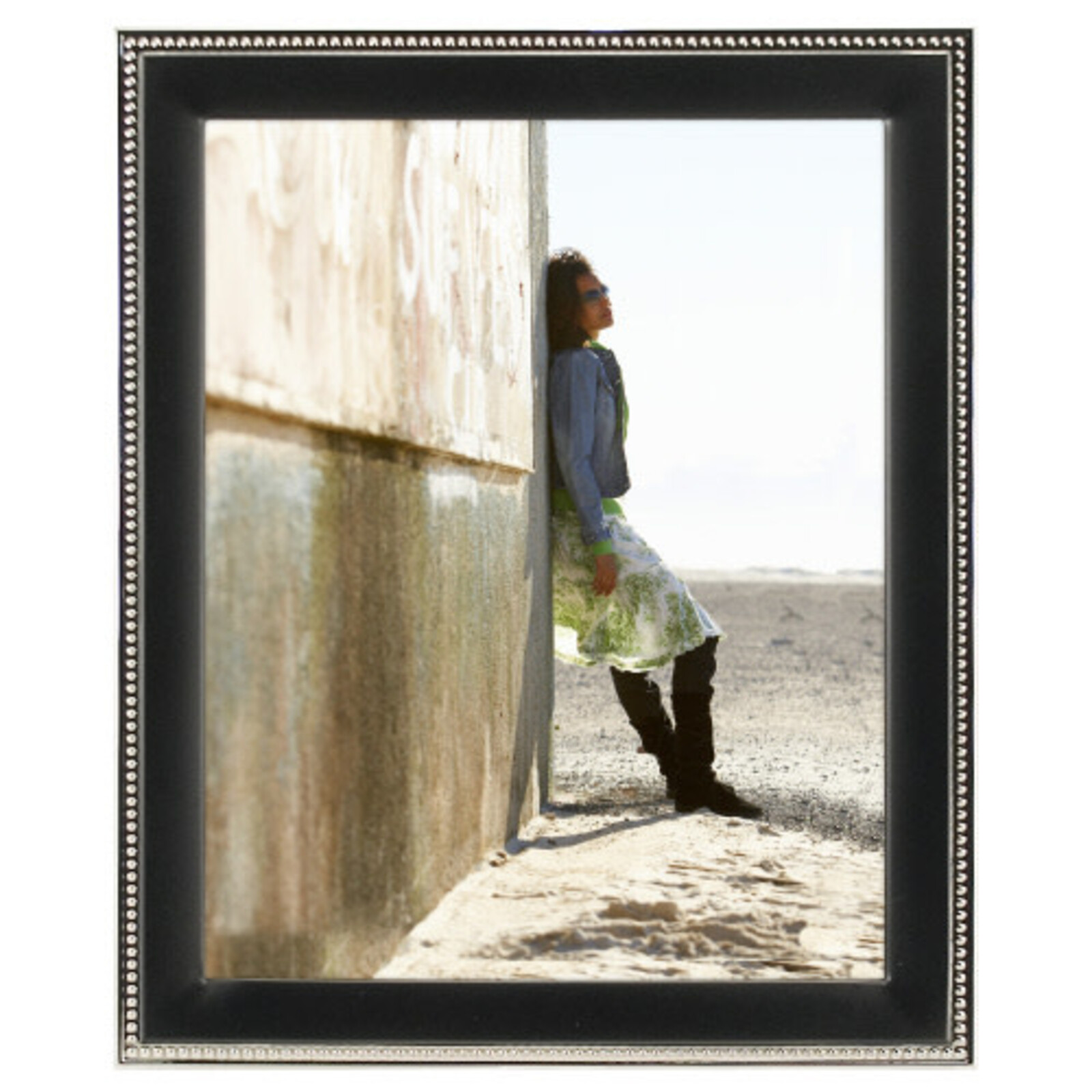 Malden International Beaded Metal Black  8X10  Frame  5293-80 loading=