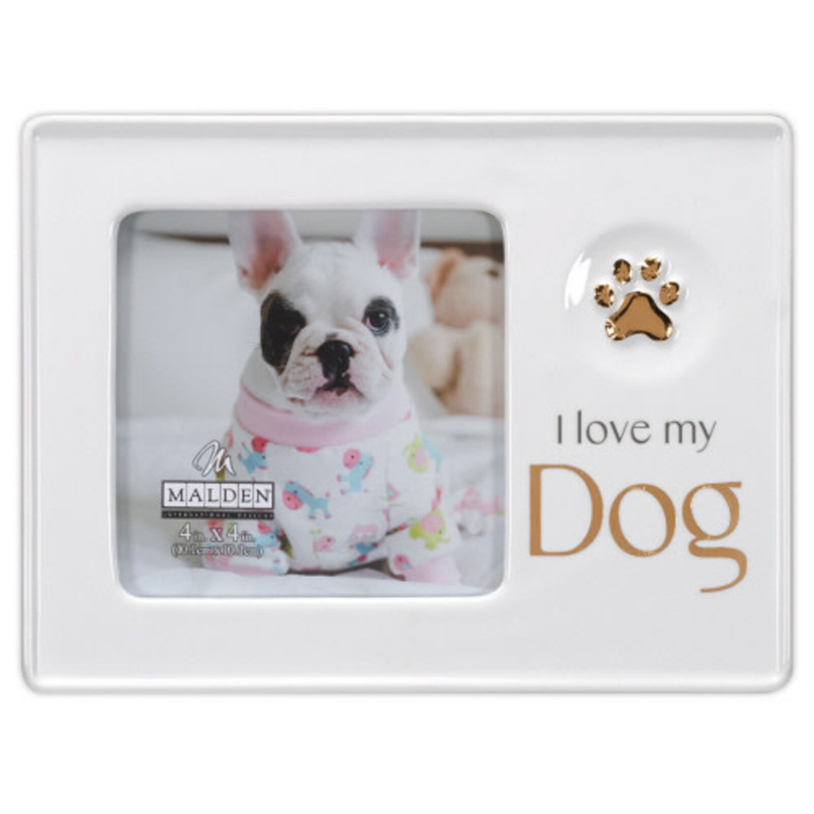 Malden International I Love My Dog 4X4 Ceramic Pet Frame  5016-44 loading=