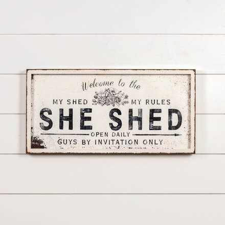 Ragon House 28" SHE SHED METAL SIGN      E217422