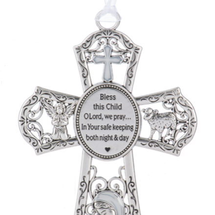 Ganz Crib Cross Ornament - White   ER74441