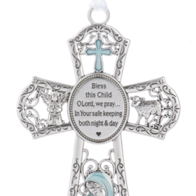 Ganz Crib Cross Ornament - Blue  ER74443