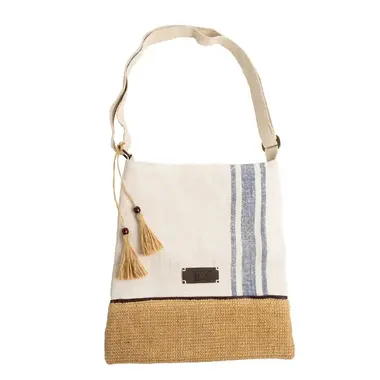 Elsie & Zoey Kiara Jute Crossbody Handbag  IVORY  38072