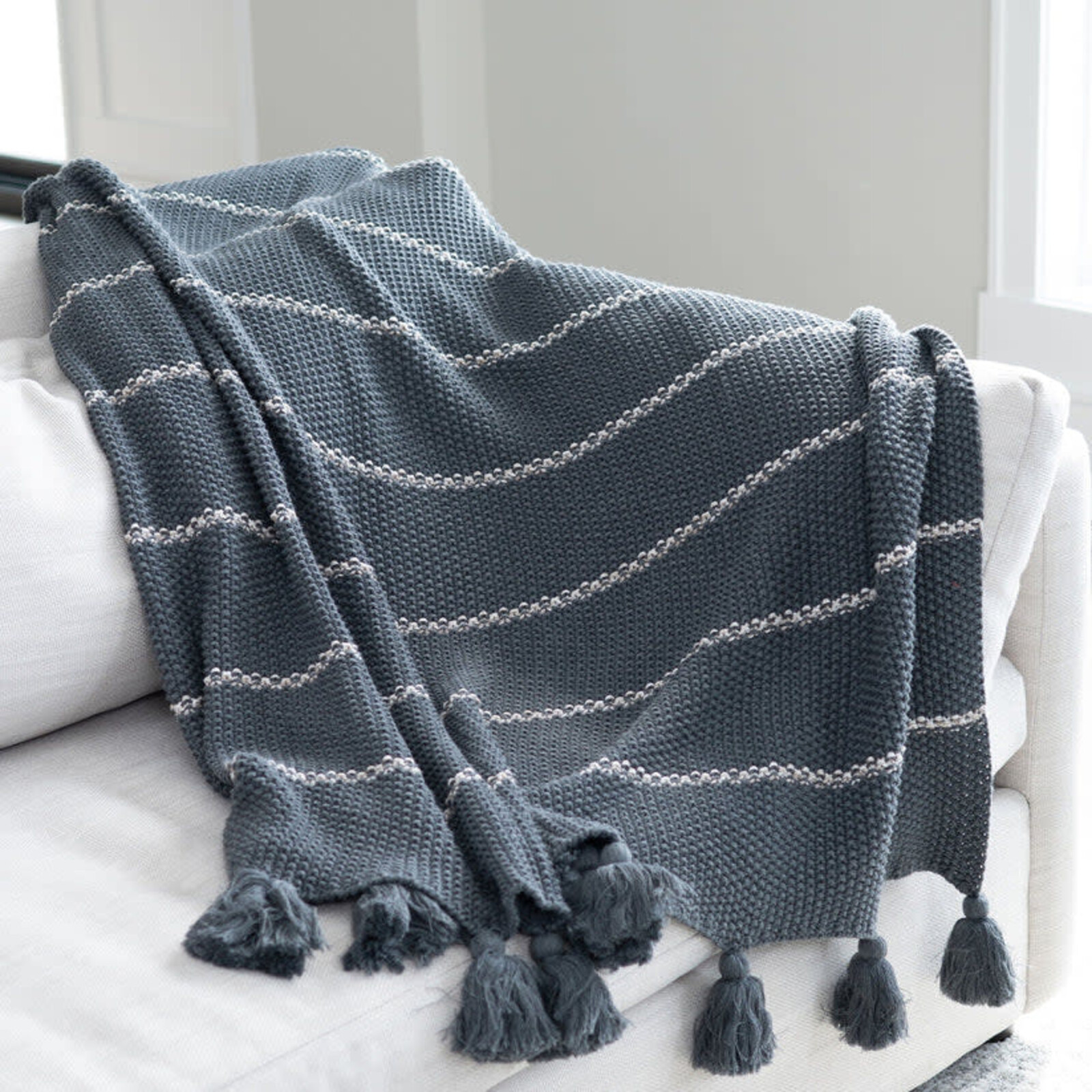 Elsie & Zoey 50X60 Elin Throw Blanket  Charcoal  38341 loading=