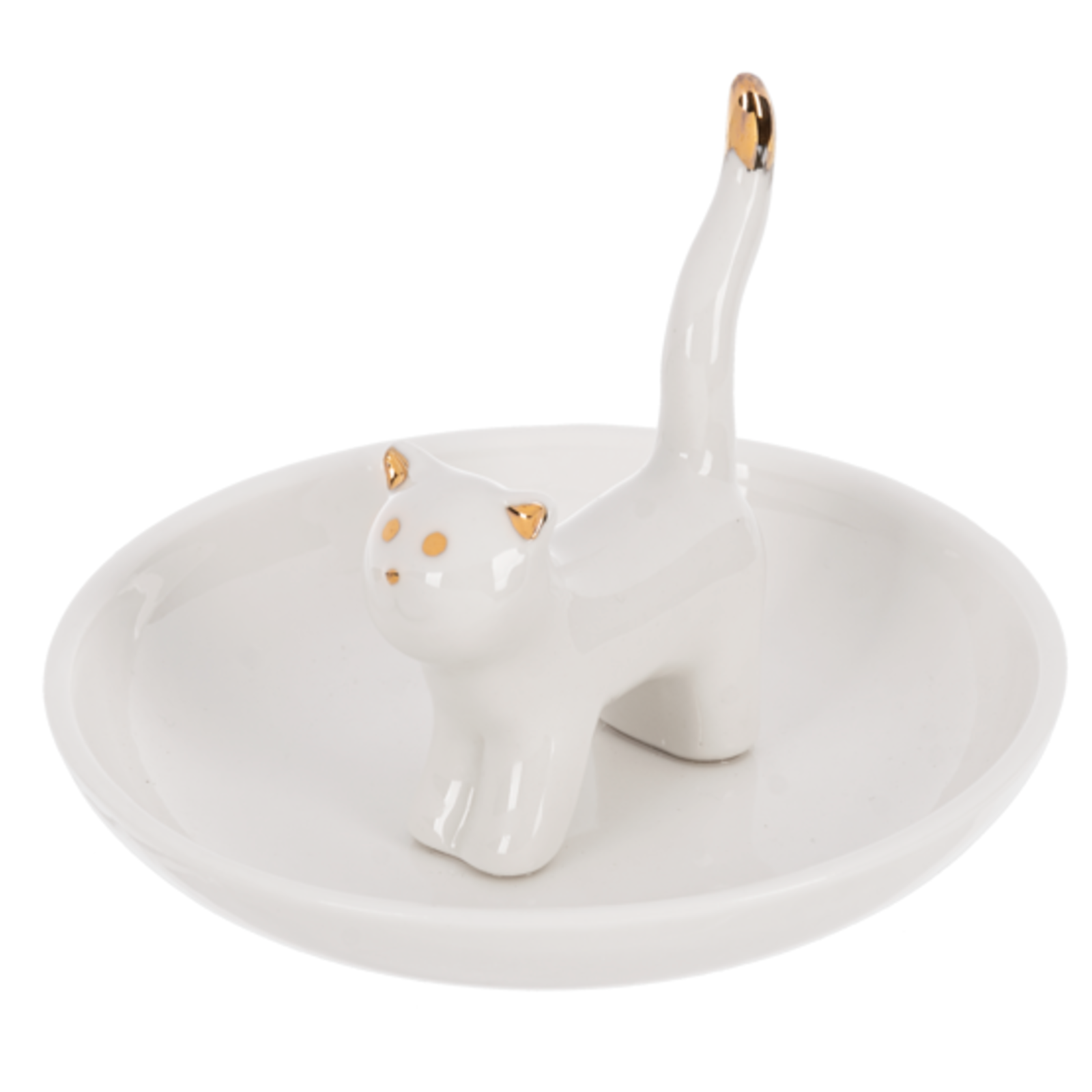 Ganz Gold Cat Ring Dish Ceramic  CB186458 loading=