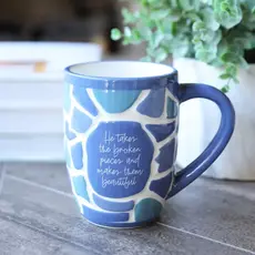 Mary Square Mended Soul Mug | Blue     45532