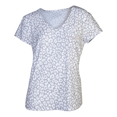 Amanda Blu V-NECK POCKET TOP – TAUPE LEOPARD  97209