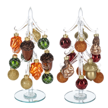 Ganz Autumn  Glass Tree with Ornaments   ER74960