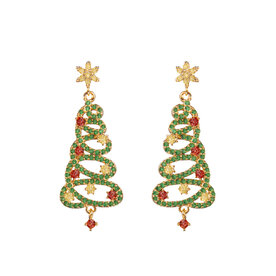 Amanda Blu GOLD SPIRAL CHRISTMAS TREE WITH STAR EARRINGS   59219