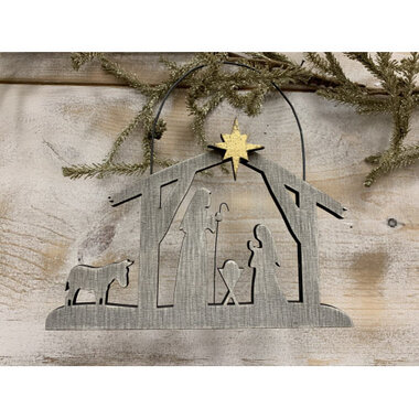 Trade Cie 7.5" Ornament, Holy Family with Donkey     TCMB004