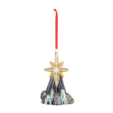 Demdaco Blown Glass Star Over Bethlehem Ornament   2020210147
