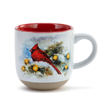 Demdaco Snow Frosted Cardinal Mug and Card Set    2020220252