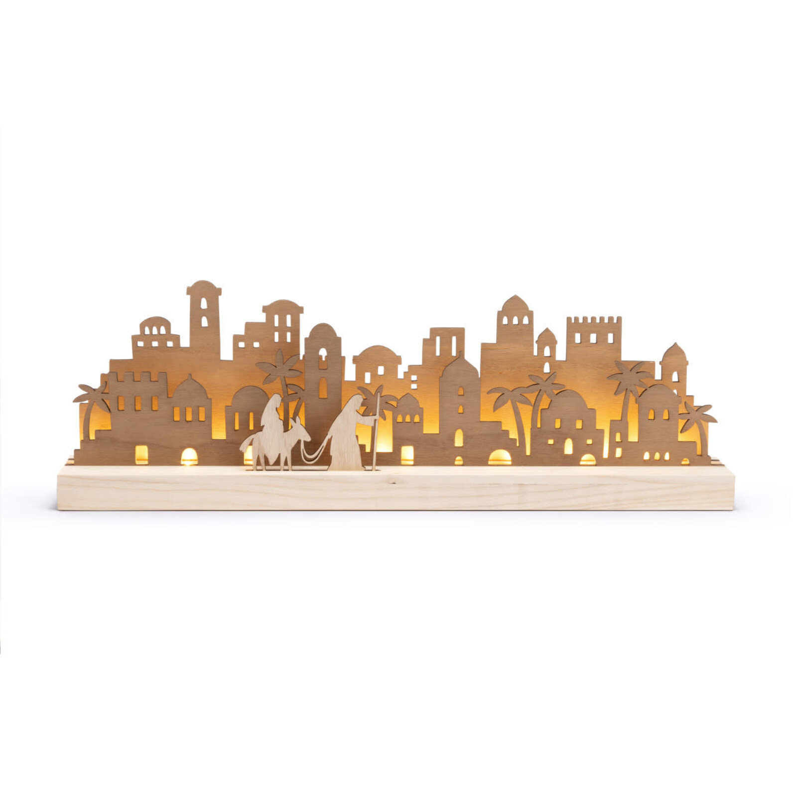 Demdaco Lighted Wood Christmas Journey Mantlescape   2020230315 loading=