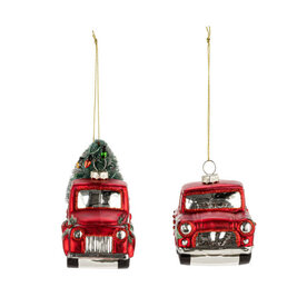 Demdaco Red Truck Glass Ornament    2020240466