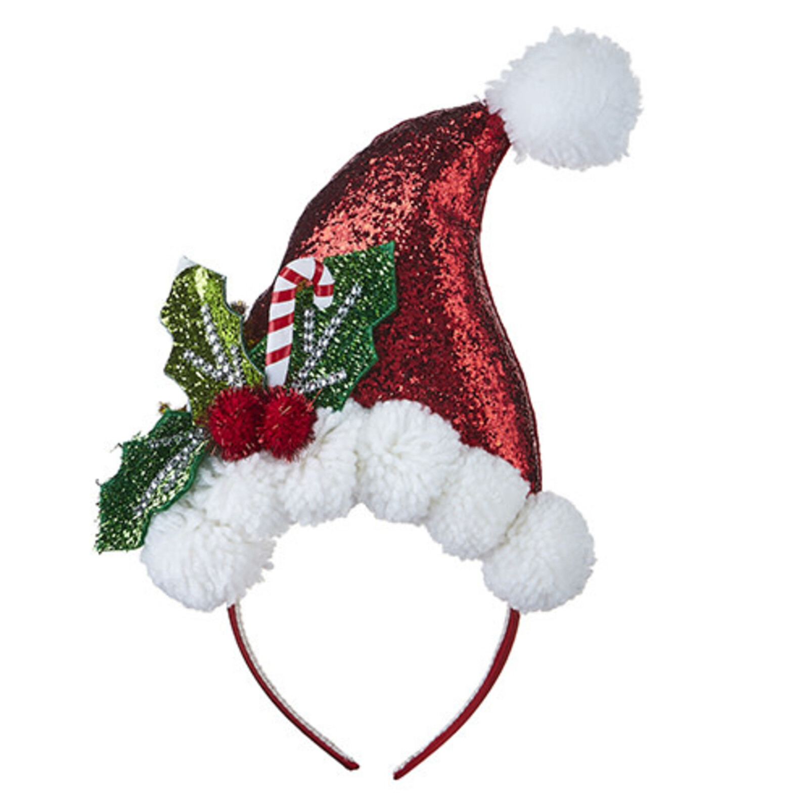 RAZ Imports Inc. 13" SANTA HAT HEADBAND WITH HOLLY   4220135 loading=