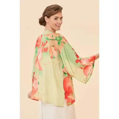 Powder Watercolour Orchids Kimono Jacket   PKJ50