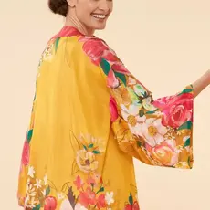 Powder Impressionist Floral Kimono Jacket in Mustard   PKJ39