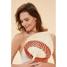 Powder Woven Fan Chocolate Cream    FAN19