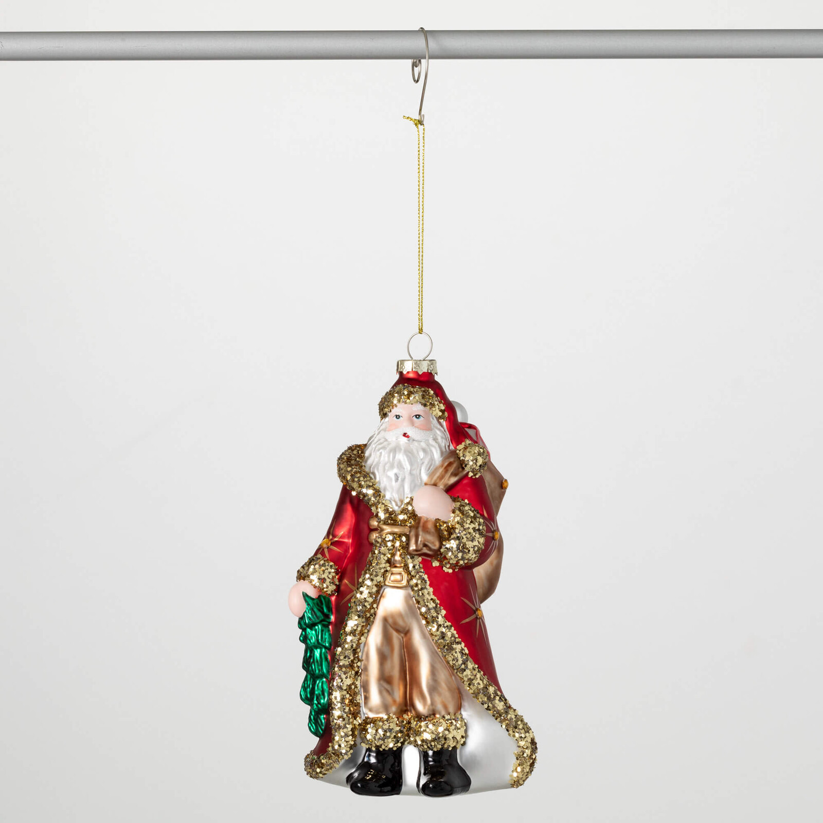 Sullivans FANCY GLASS SANTA ORNAMENT    OR10849 loading=
